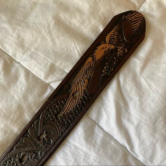 Wrangler Leather Eagle Belt! NEVER WORN! - Picture 3 of 12